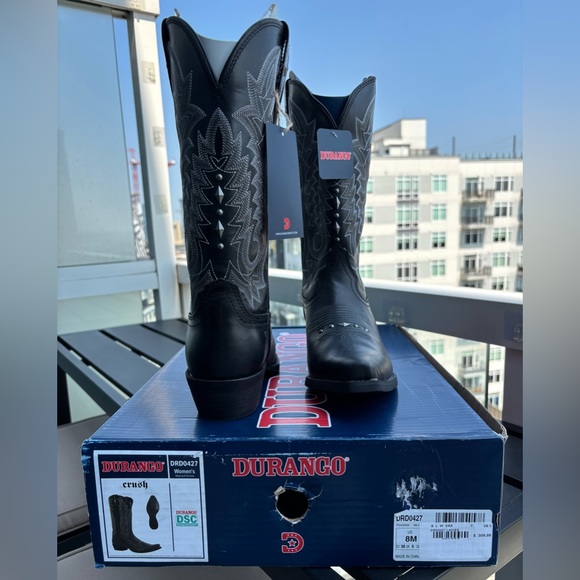 Durango Women’s Black Cowboy Boots Size 8 - Picture 3 of 15